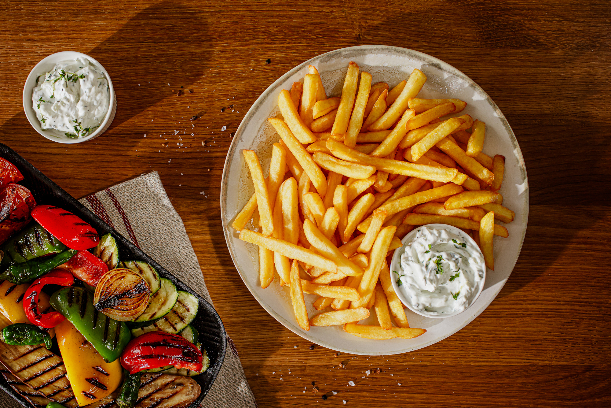1.2.3 Frites Original Grillgemüse mit Tzaziki