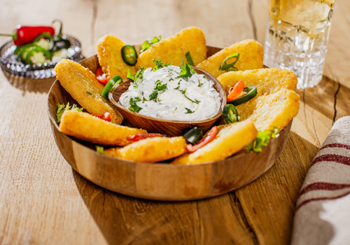 Rösti mit Sour Creme Dip